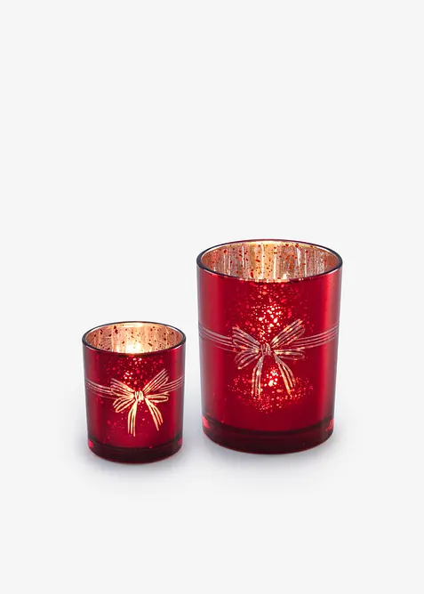 Portalumino natalizio con fiocco (set 2 pezzi), bonprix