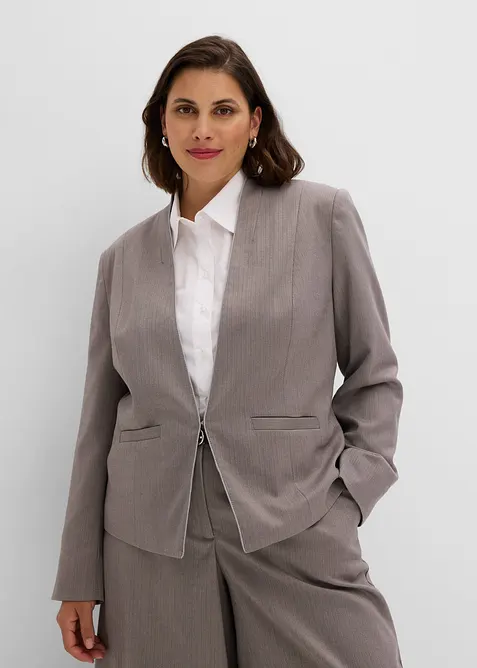 Blazer in simil lana con trama spigata, bonprix