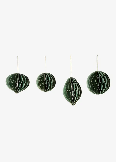 Set di decorazioni in carta da appendere all'albero (set 4 pezzi), bonprix