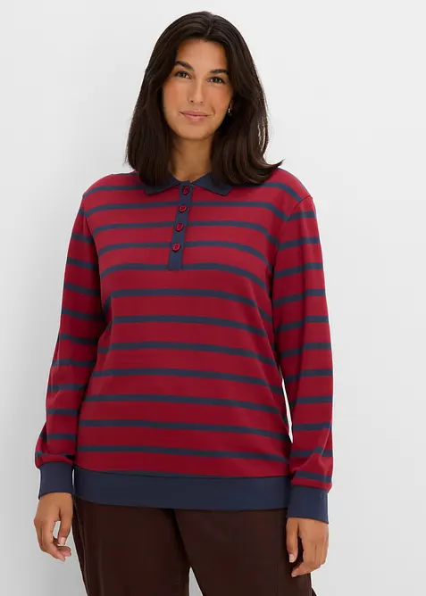 Polo a maniche lunghe in cotone biologico pesante, bonprix