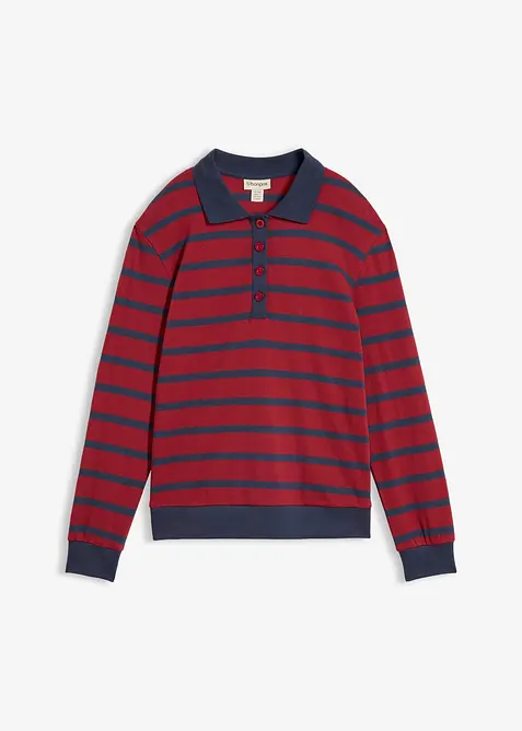 Polo a maniche lunghe in cotone biologico pesante, bonprix