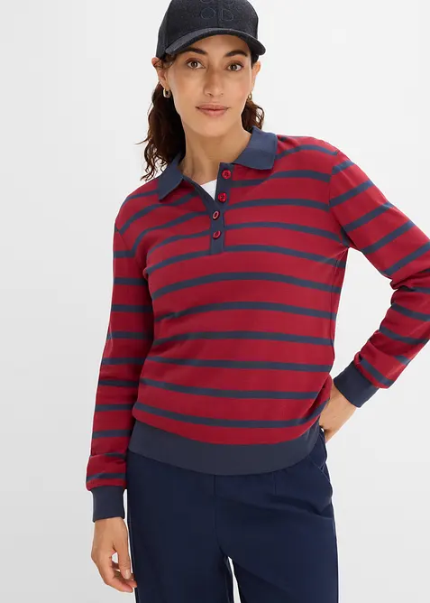 Polo a maniche lunghe in cotone biologico pesante, bonprix