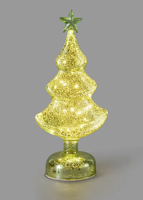 Decorazione LED in vetro a forma di albero di Natale, bonprix
