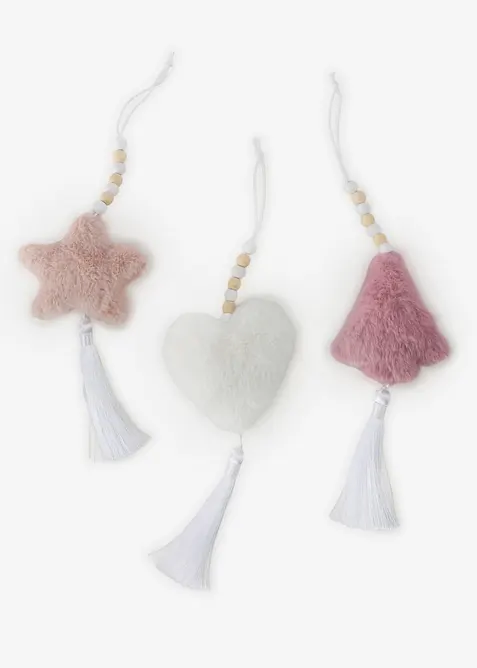 Decorazioni morbide da appendere all'albero (pacco da 3), bonprix