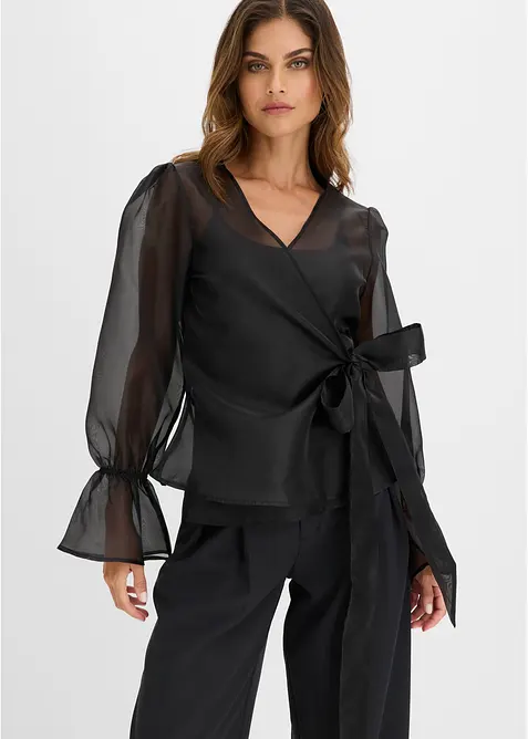 Blusa in tulle lucido, bonprix