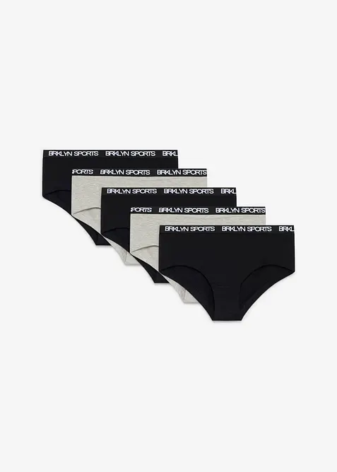 Panty in misto cotone biologico morbido (pacco da 5), bonprix