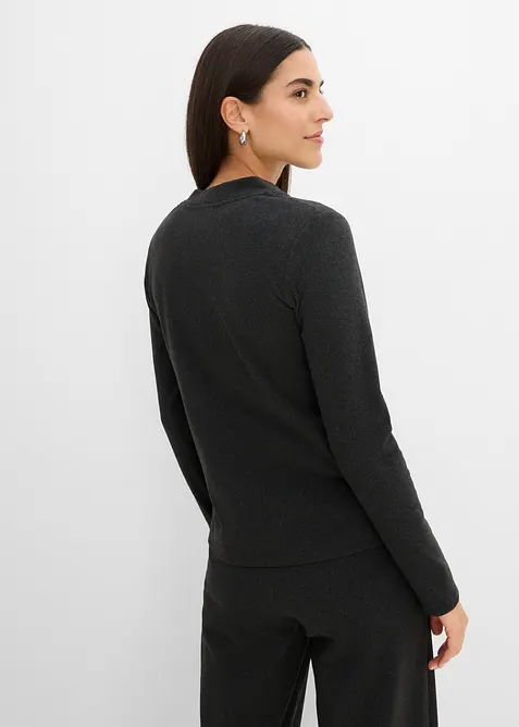 Cardigan in jersey morbido a coste, bonprix