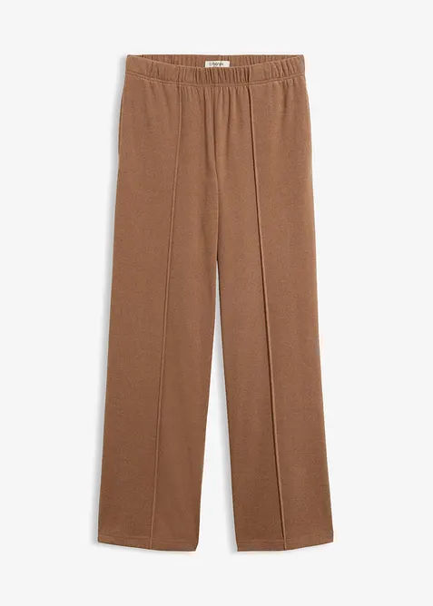Pantaloni con elastico in vita in jersey morbido a coste, bonprix