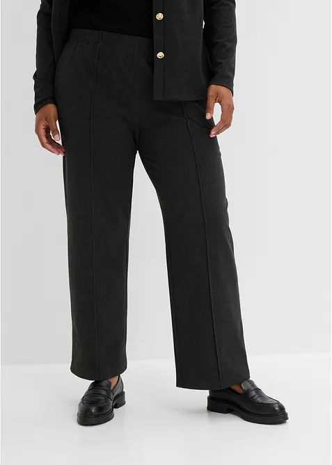 Pantaloni con elastico in vita in jersey morbido a coste, bonprix