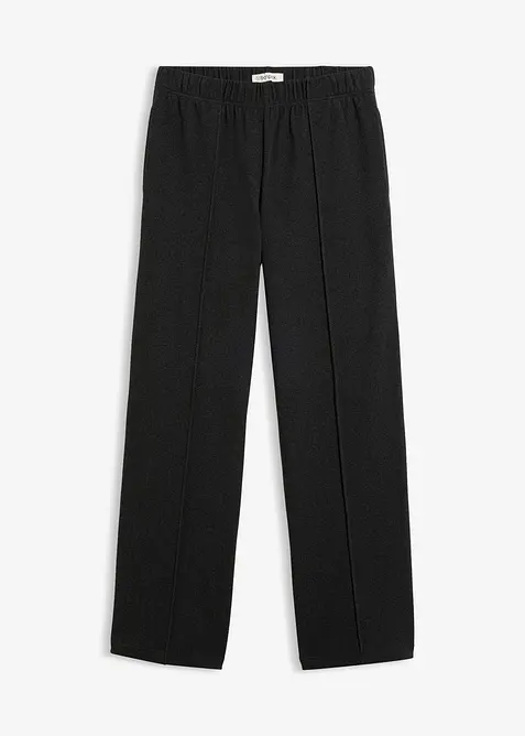 Pantaloni con elastico in vita in jersey morbido a coste, bonprix