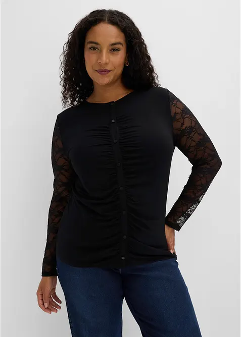 Maglia a maniche lunghe sfiancata, bonprix