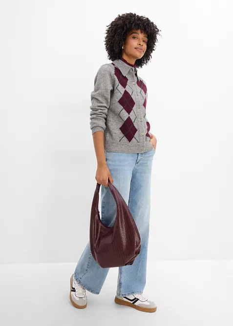 Cardigan con colletto polo, bonprix
