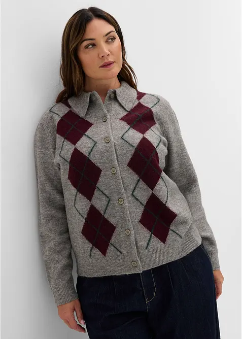 Cardigan con colletto polo, bonprix