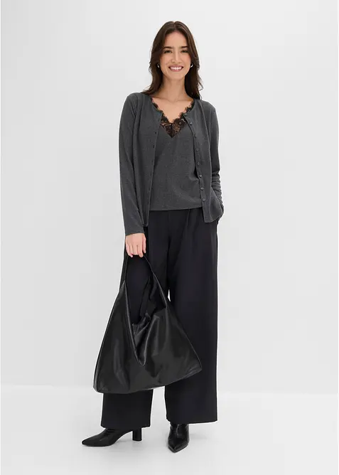 Maglia 2 in 1 con pizzo, bonprix