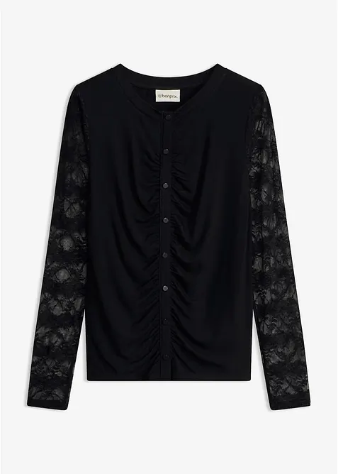 Maglia a maniche lunghe sfiancata, bonprix