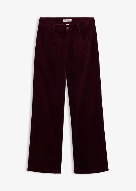 Pantaloni in velluto a coste di cotone elasticizzato, bonprix