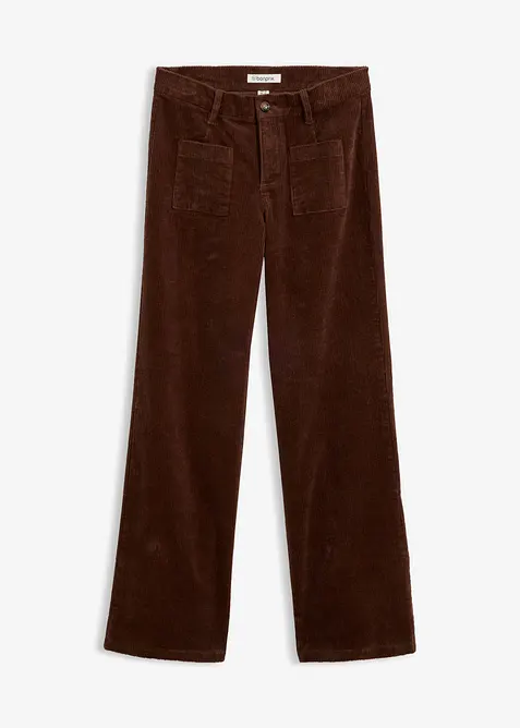 Pantaloni in velluto a coste di cotone elasticizzato, bonprix