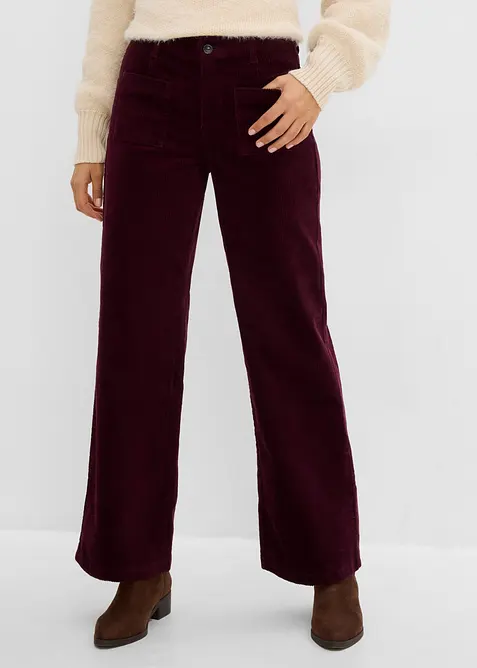 Pantaloni in velluto a coste di cotone elasticizzato, bonprix