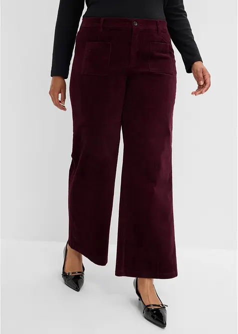 Pantaloni in velluto a coste di cotone elasticizzato, bonprix
