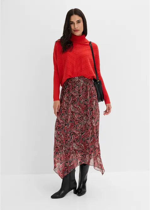 Gonna in chiffon con fondo asimmetrico, bonprix