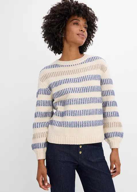 Maglione in maglia operata, bonprix