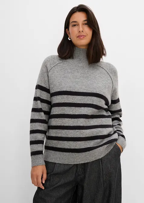 Maglione ampio a collo alto, bonprix