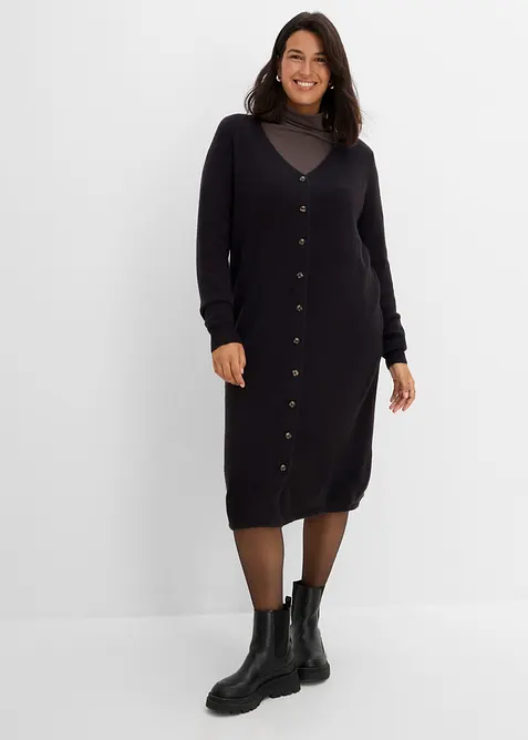 Abito in maglia con bottoni, bonprix