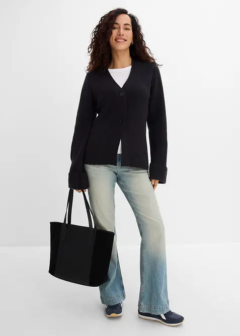 Cardigan in maglia fine sfiancato, bonprix