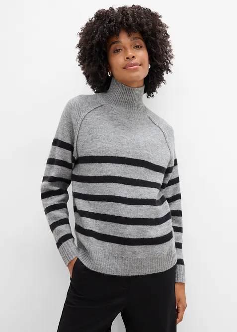 Maglione ampio a collo alto, bonprix