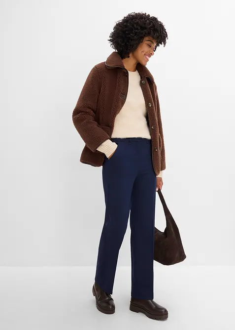Pantaloni in misto viscosa effetto lana, bonprix