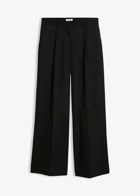 Pantaloni larghi in simil lana misto viscosa, bonprix