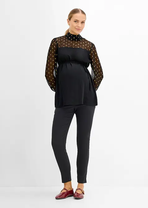 Blusa pr&eacute;maman elegante con maniche trasparenti, bonprix