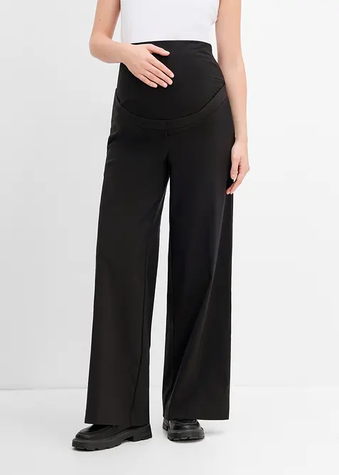 Pantaloni pr&eacute;maman elasticizzati con piega stirata, wide leg, bonprix