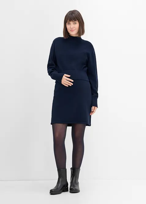 Completo pr&eacute;maman con maglione e gonna in maglia di puro cotone biologico, bonprix