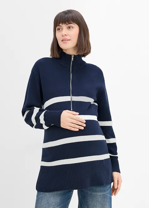Maglione pr&eacute;maman e da allattamento in puro cotone biologico, bonprix