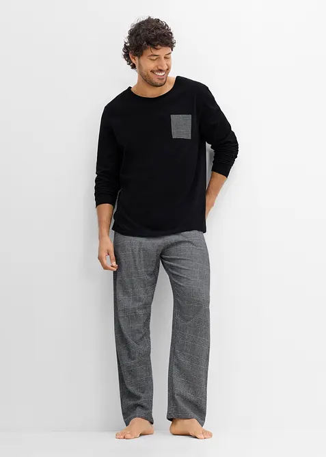 Pigiama con pantaloni in flanella, bonprix