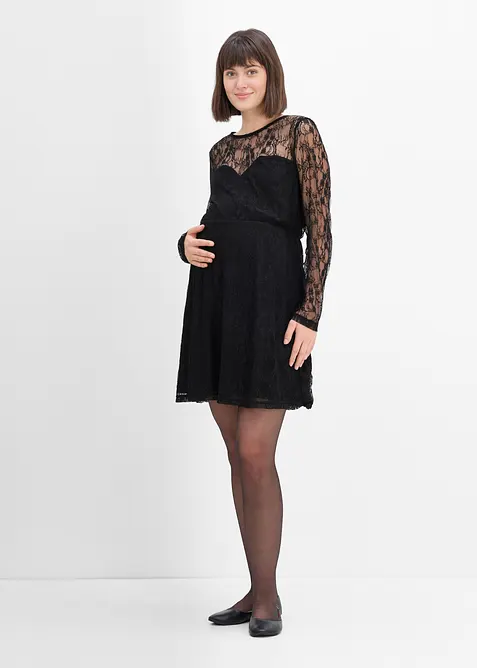 Abito pr&eacute;maman in pizzo e jersey, bonprix