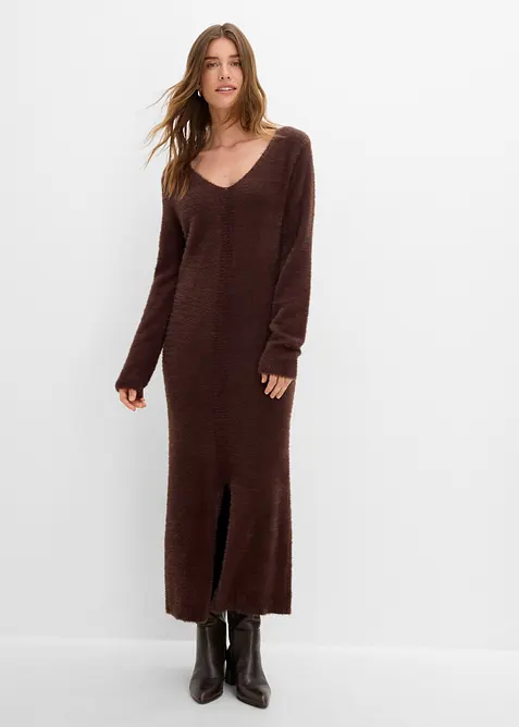 Abito midi in maglia a filato peloso, bonprix