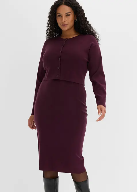 Abito e cardigan in jersey (set 2 pezzi), bonprix