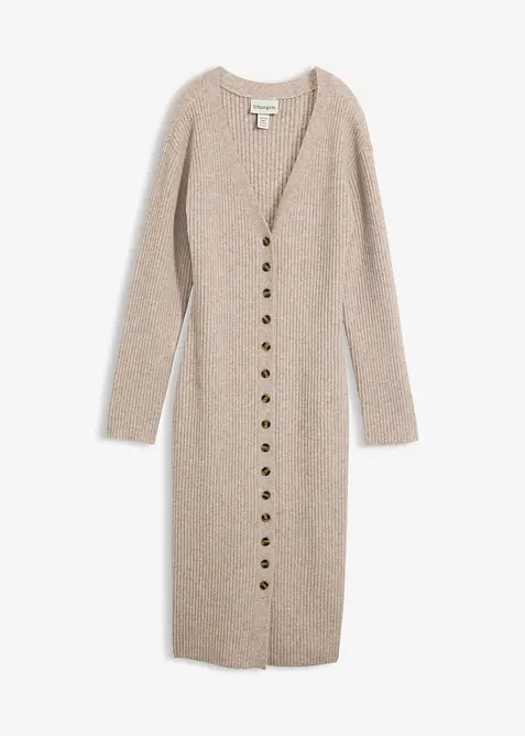 Abito midi in maglia con bottoni, bonprix