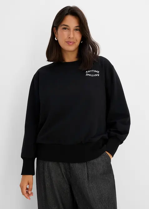 Felpa oversize in misto cotone morbido, bonprix