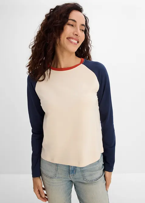 Maglia raglan in misto cotone biologico, bonprix