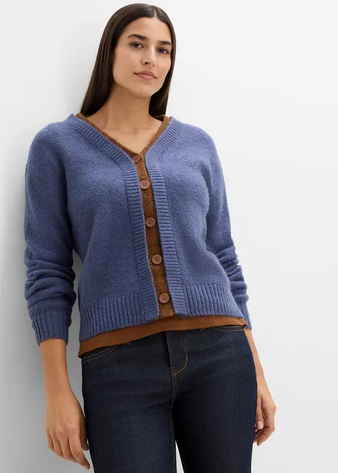 Cardigan con inserti a contrasto, bonprix