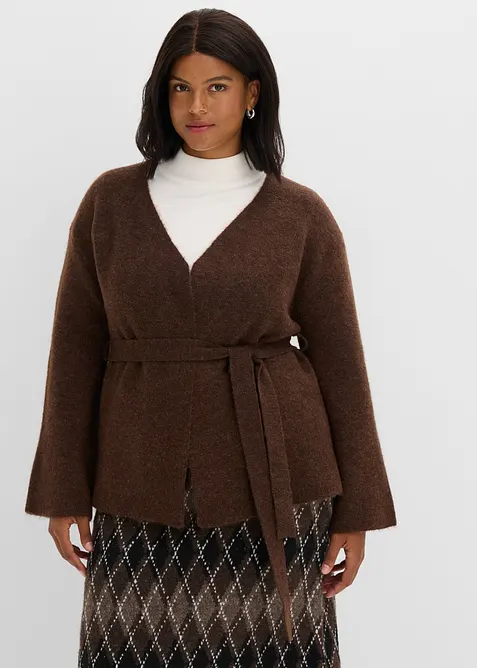 Cardigan con cintura da annodare, bonprix