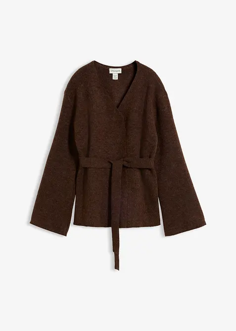 Cardigan con cintura da annodare, bonprix