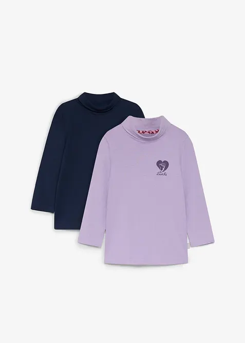 Maglia dolcevita Lurchi in morbido cotone biologico (pacco da 2), Lurchi