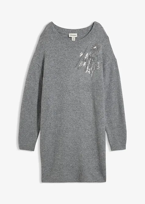 Abito in maglia con applicazione, bonprix