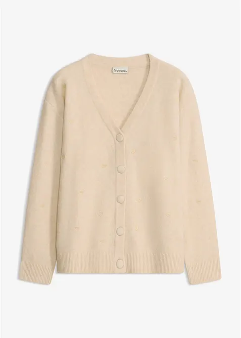 Cardigan con cuoricini, bonprix