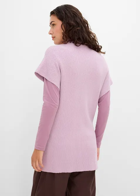 Mantella in morbida maglia misto lana a coste, bonprix