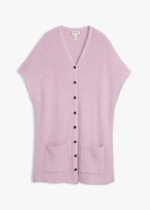 Mantella in morbida maglia misto lana a coste, bonprix